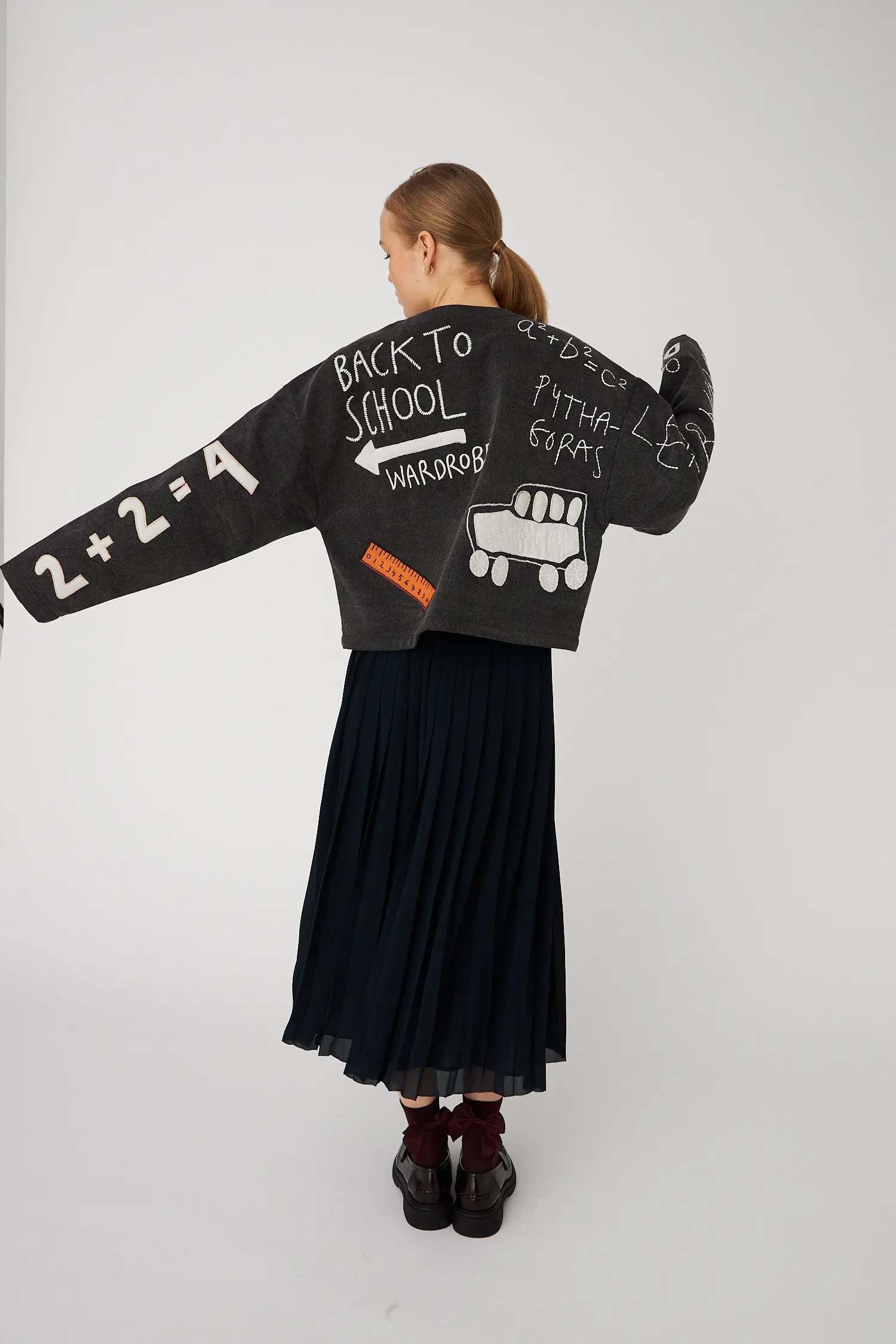 BACK TO SCHOOL Embroidered Jacket - Almost black - Image 3