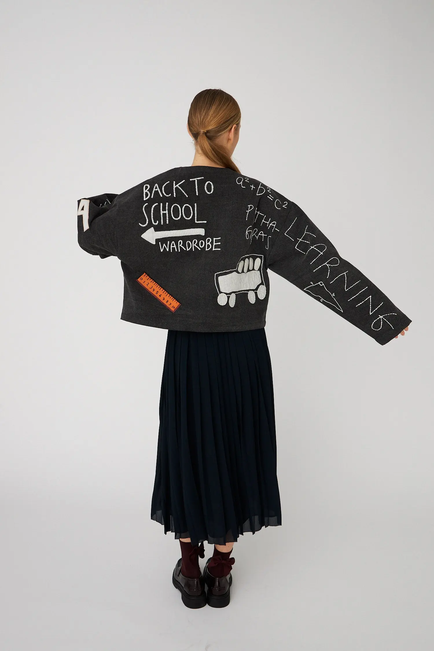 BACK TO SCHOOL Embroidered Jacket - Almost black - Image 4