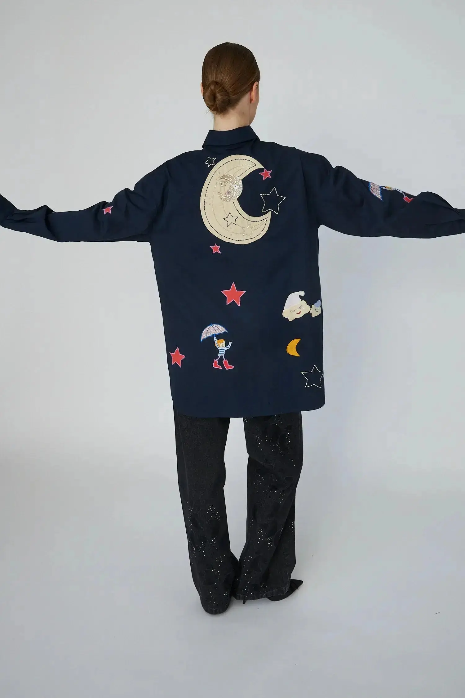 Bead Embellished Shirt - Navy - Image 4