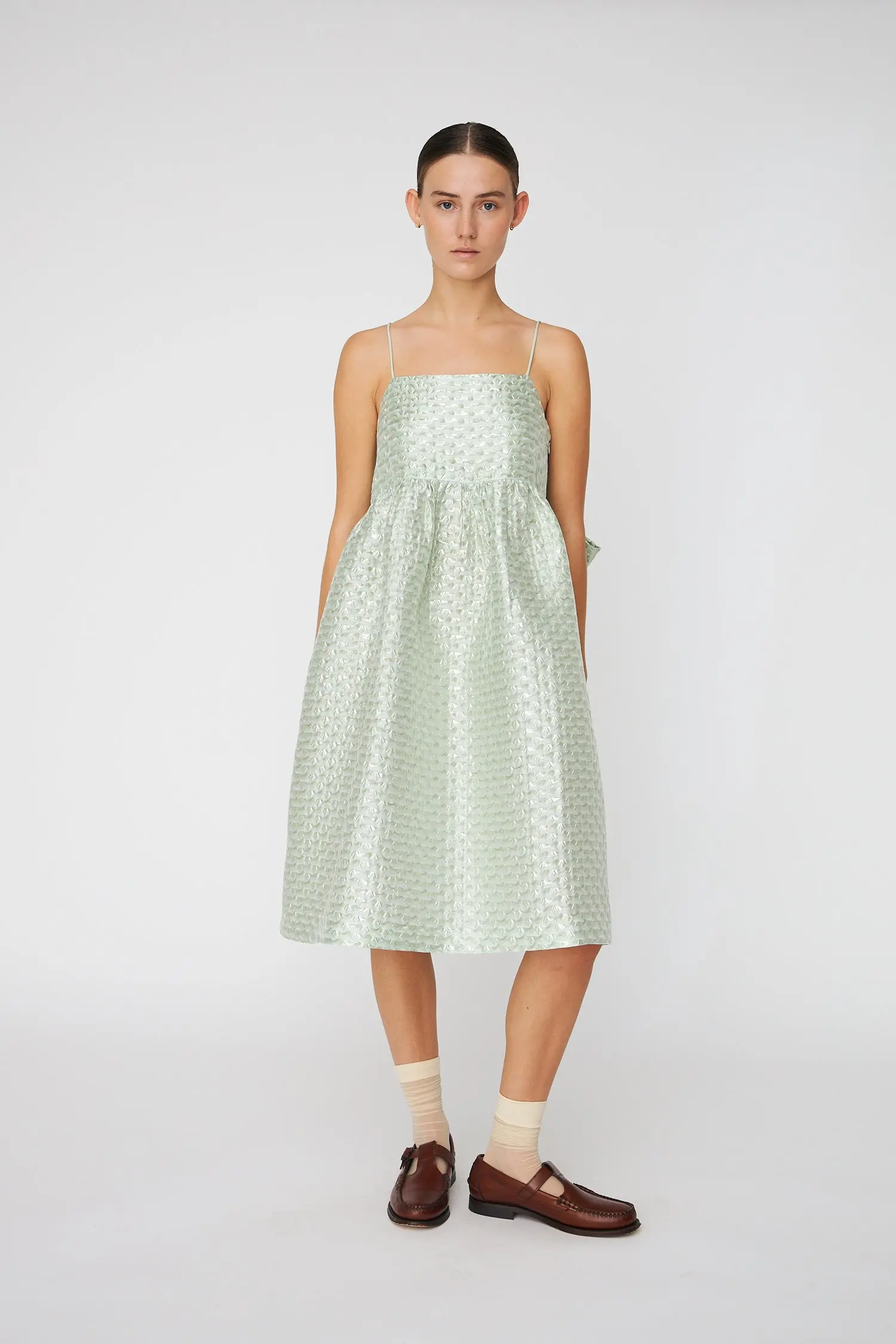 Bubble Dress with Straps - Mint Tea