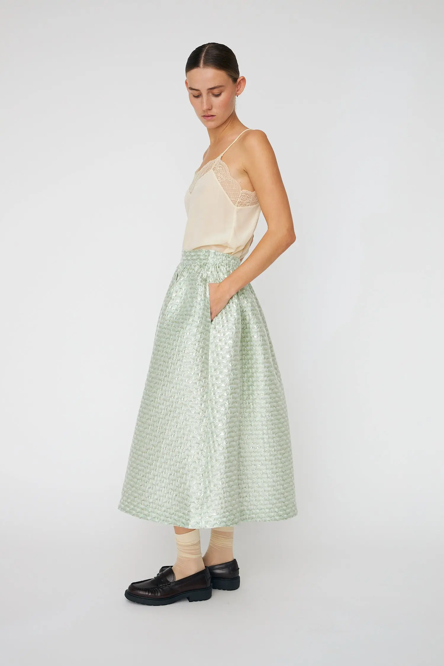 Bubble Midi Skirt - Mint Tea - Image 3