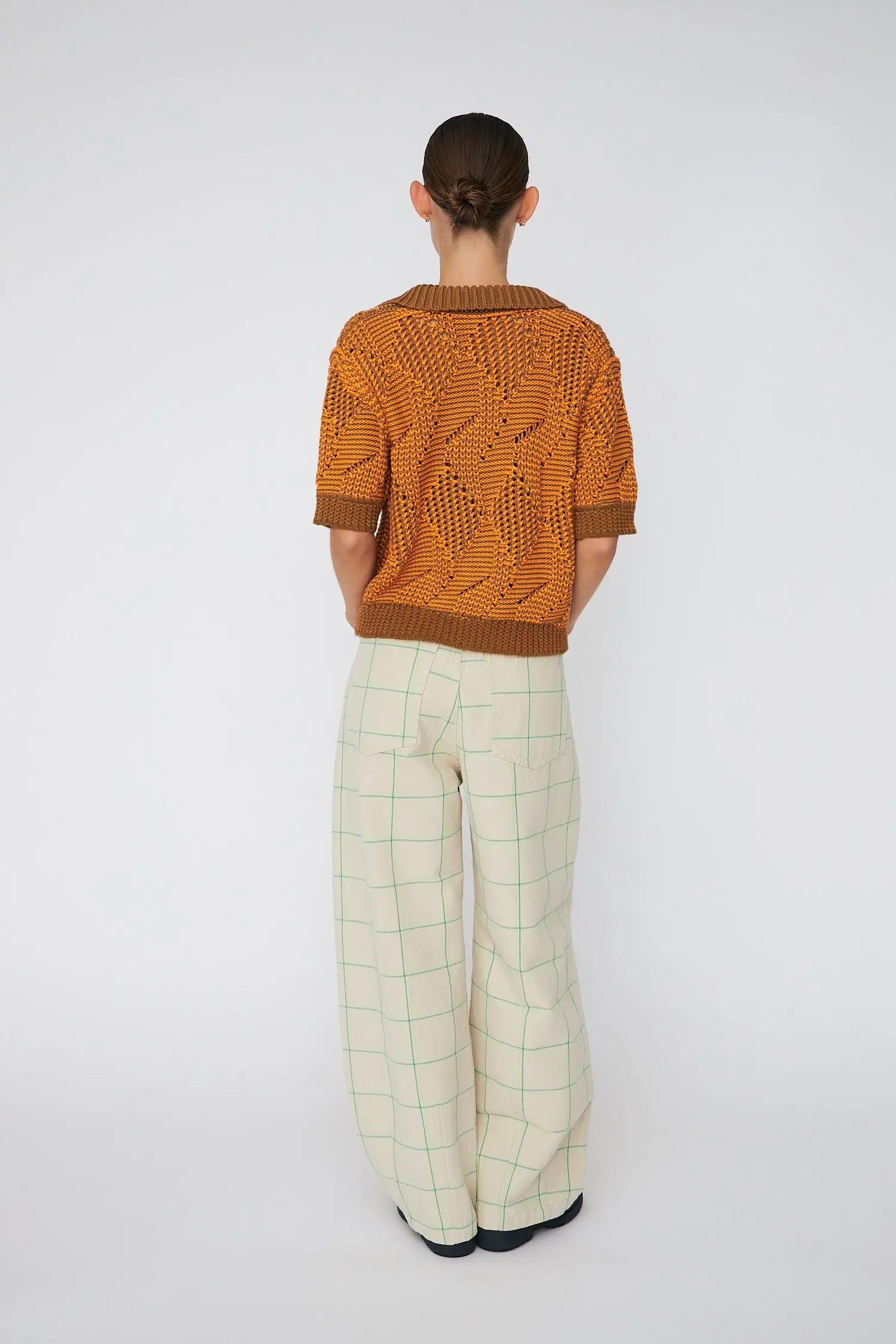 Cotton Knit Polo - Burned Orange - Image 3