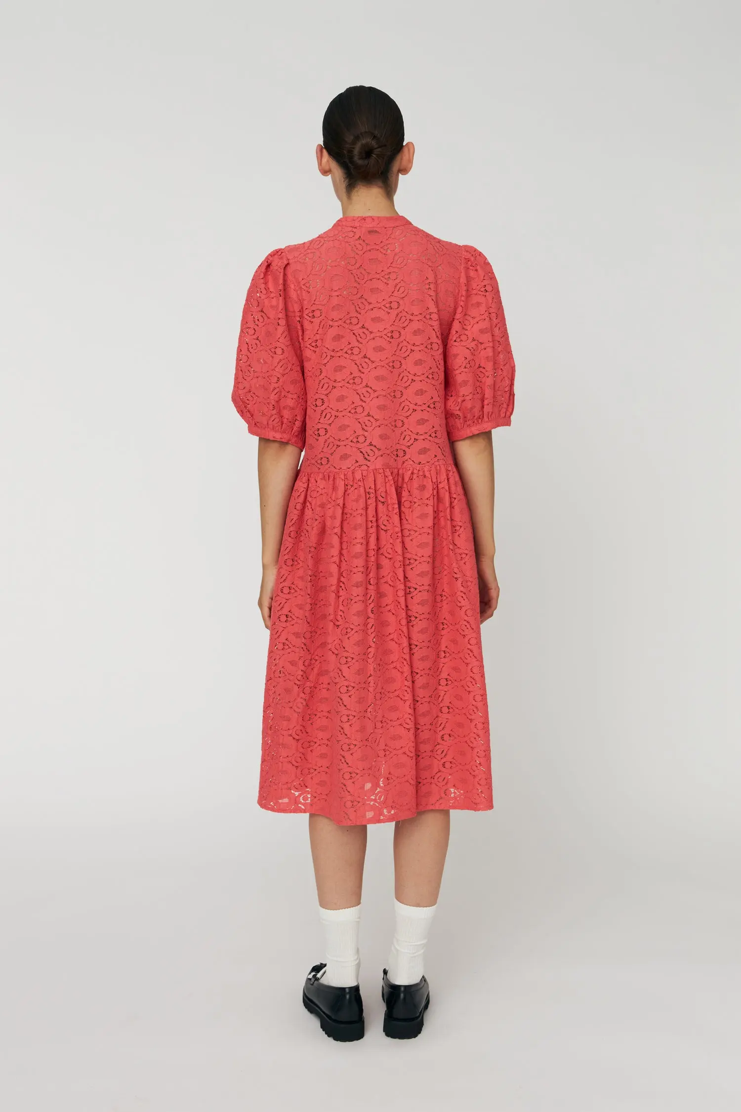 Cotton Lace Dress - Summer Coral - Image 2