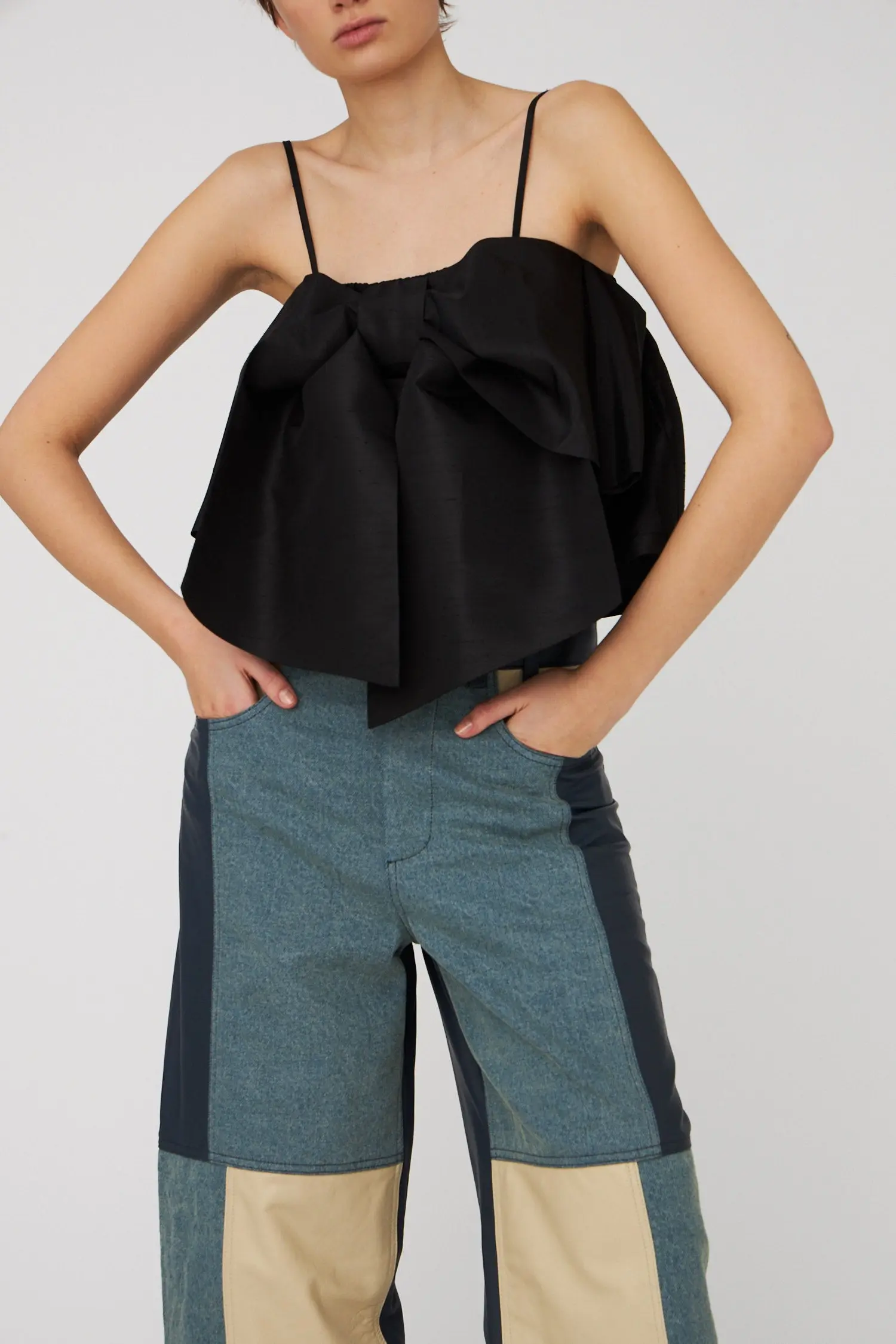 Crispy Bow Top - Black - Image 3
