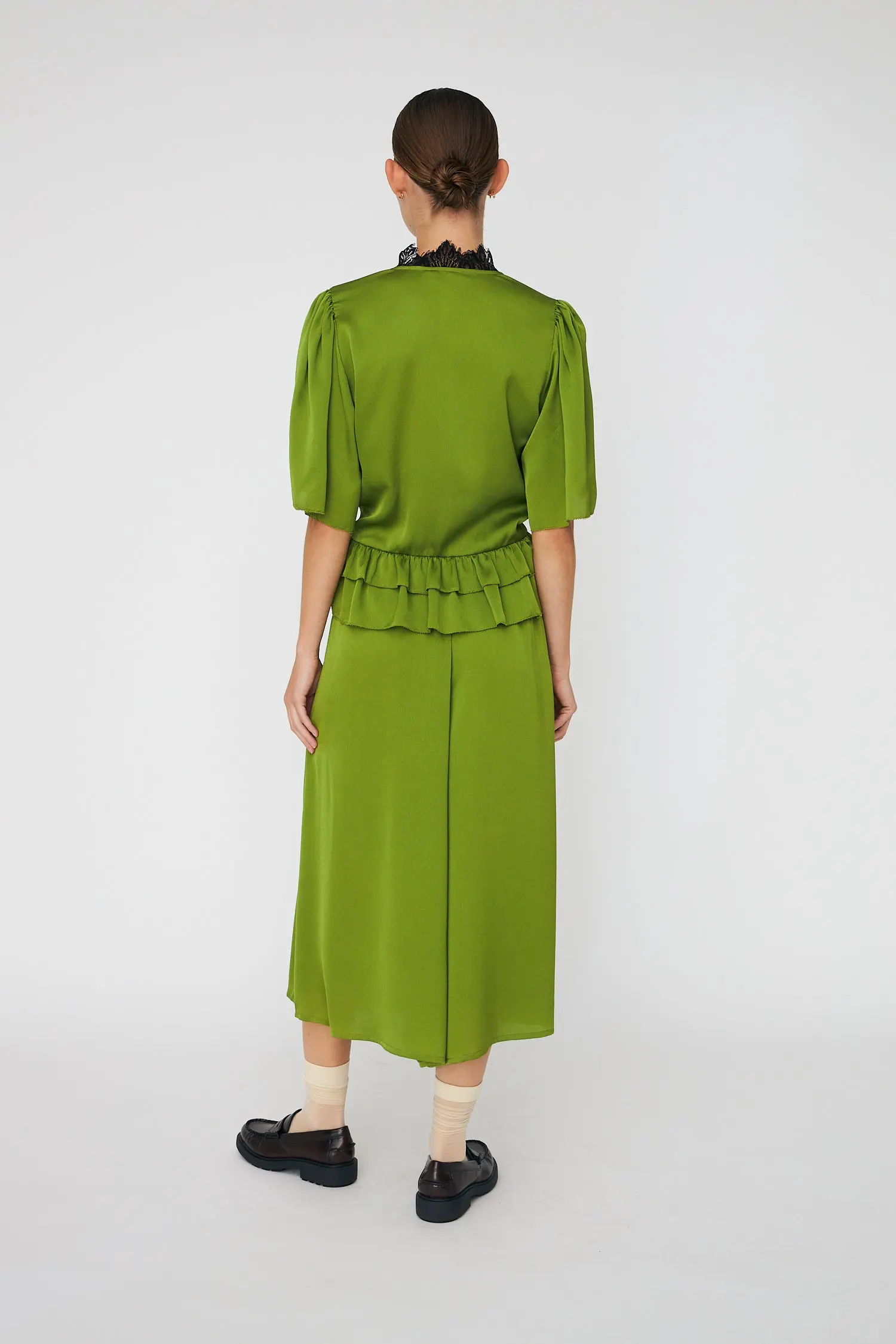Delicate Tieband Blouse - Green Flash - Image 3