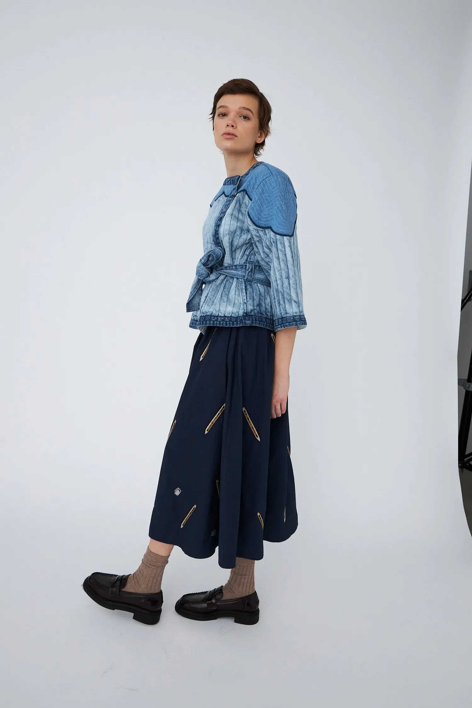 Denim Quilted Jacket - Denim Blue - Image 3