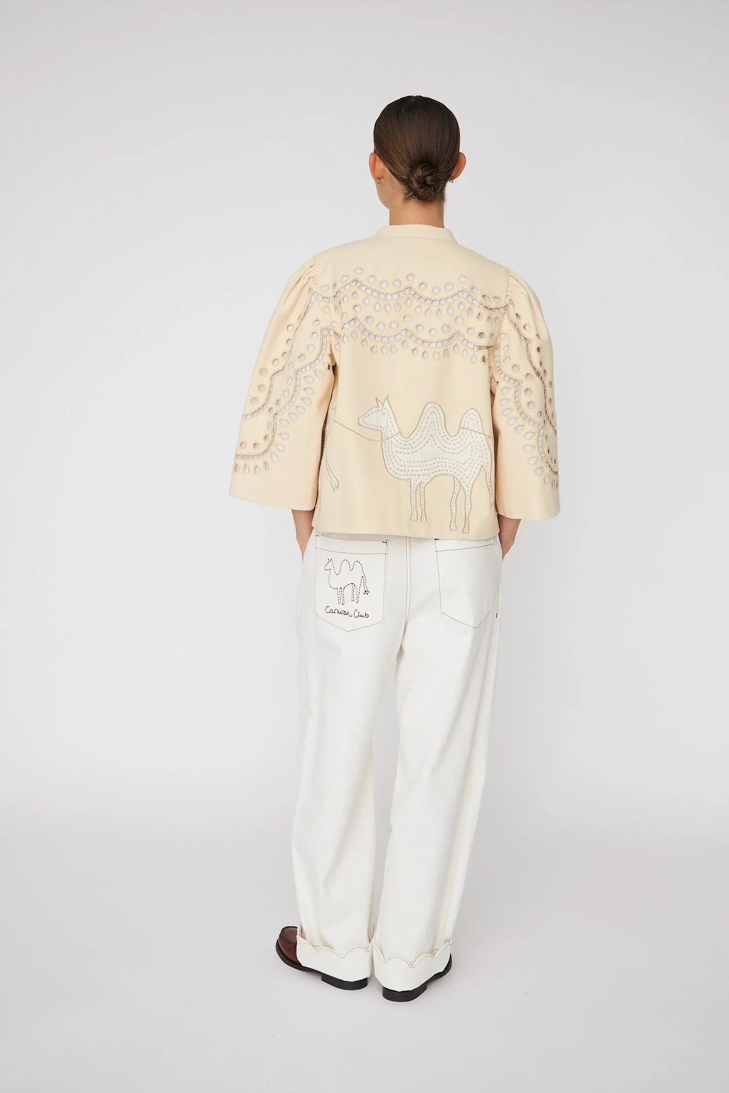 Embroidery Anglaise Jacket - Creme Tones - Image 4