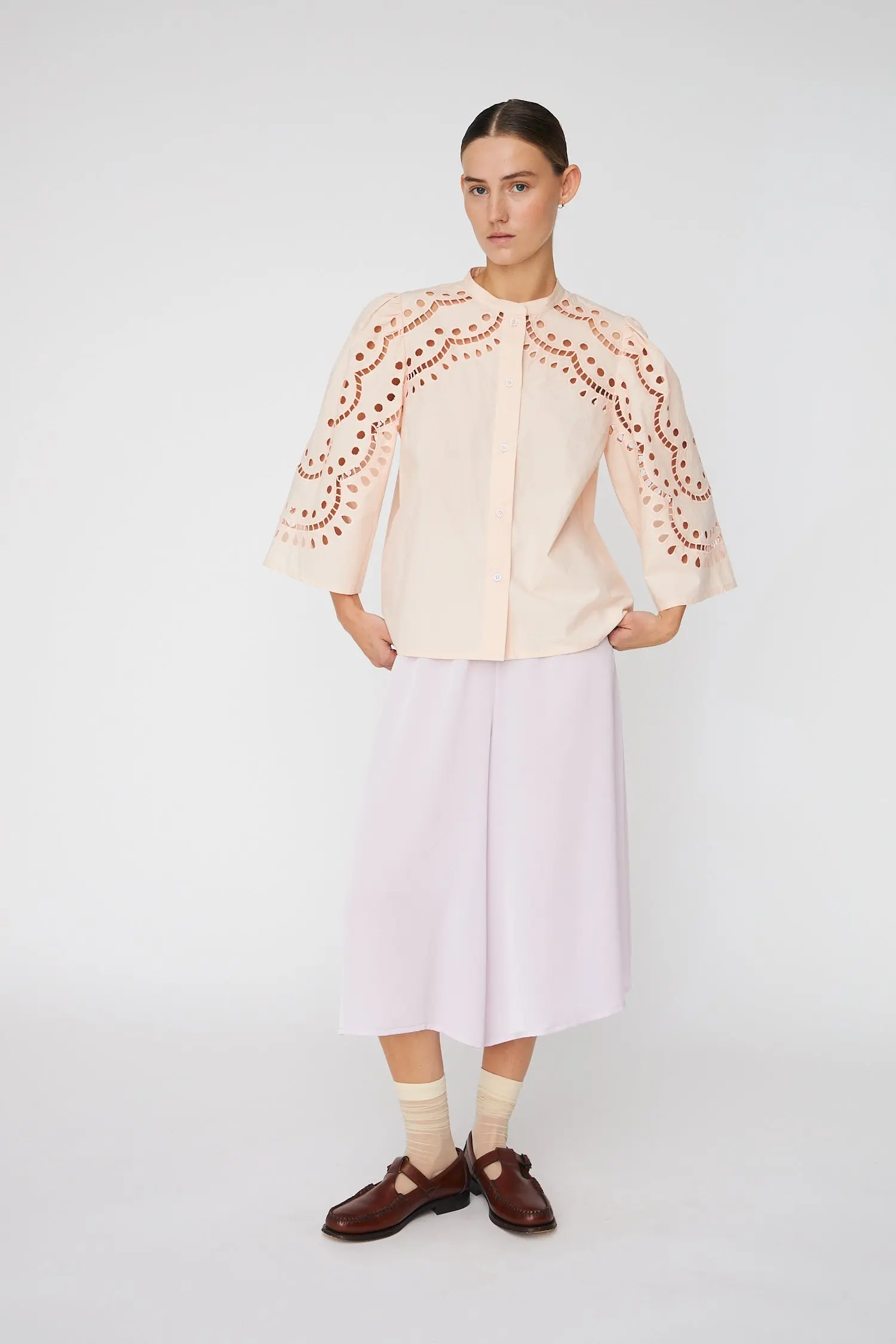 Embroidery Anglaise Shirt - Soft Powder