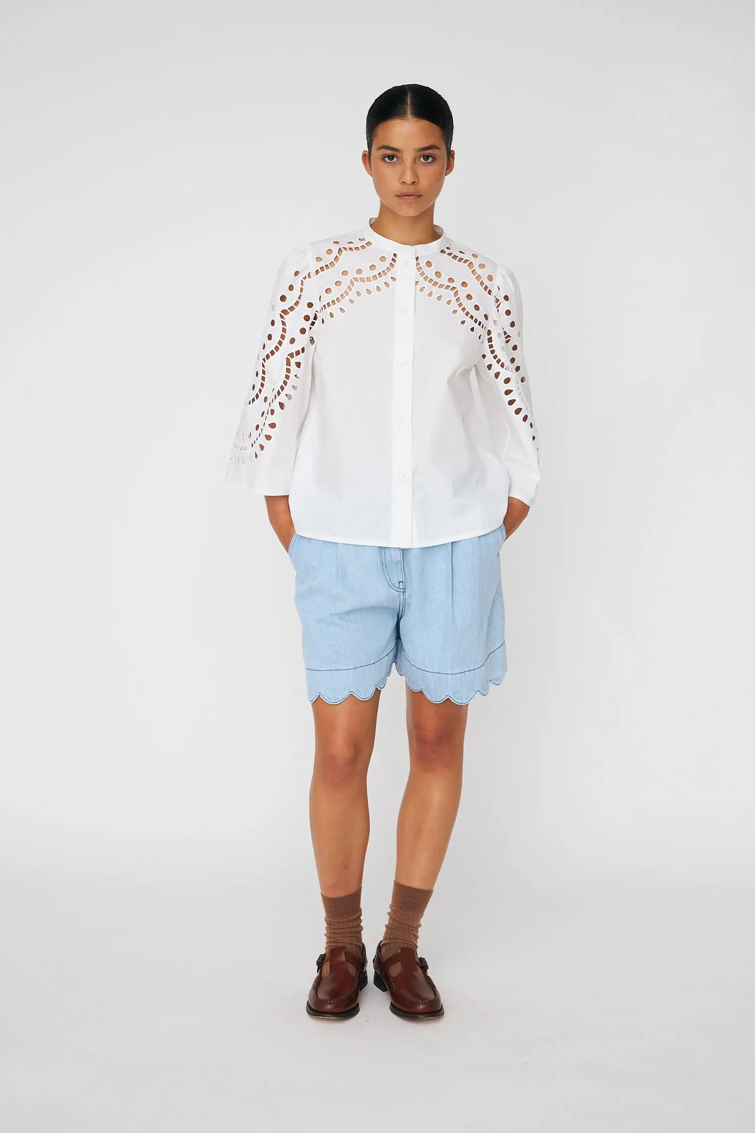 Embroidery Anglaise Shirt - White