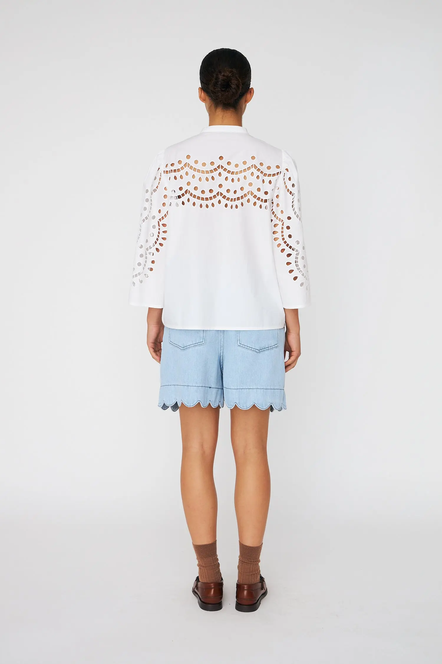 Embroidery Anglaise Shirt - White - Image 3