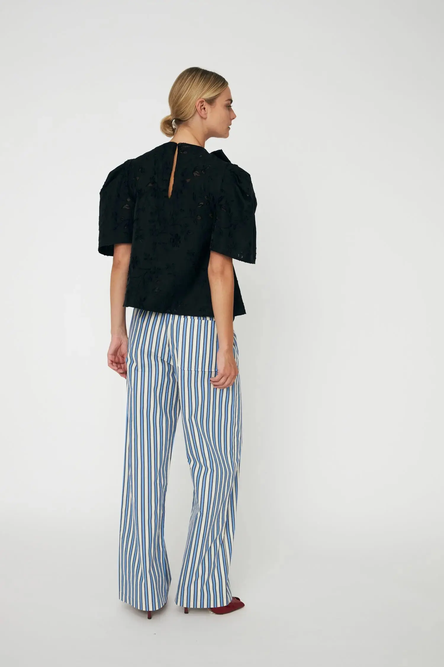 Festive Blouse with Bow - Black - Image 3