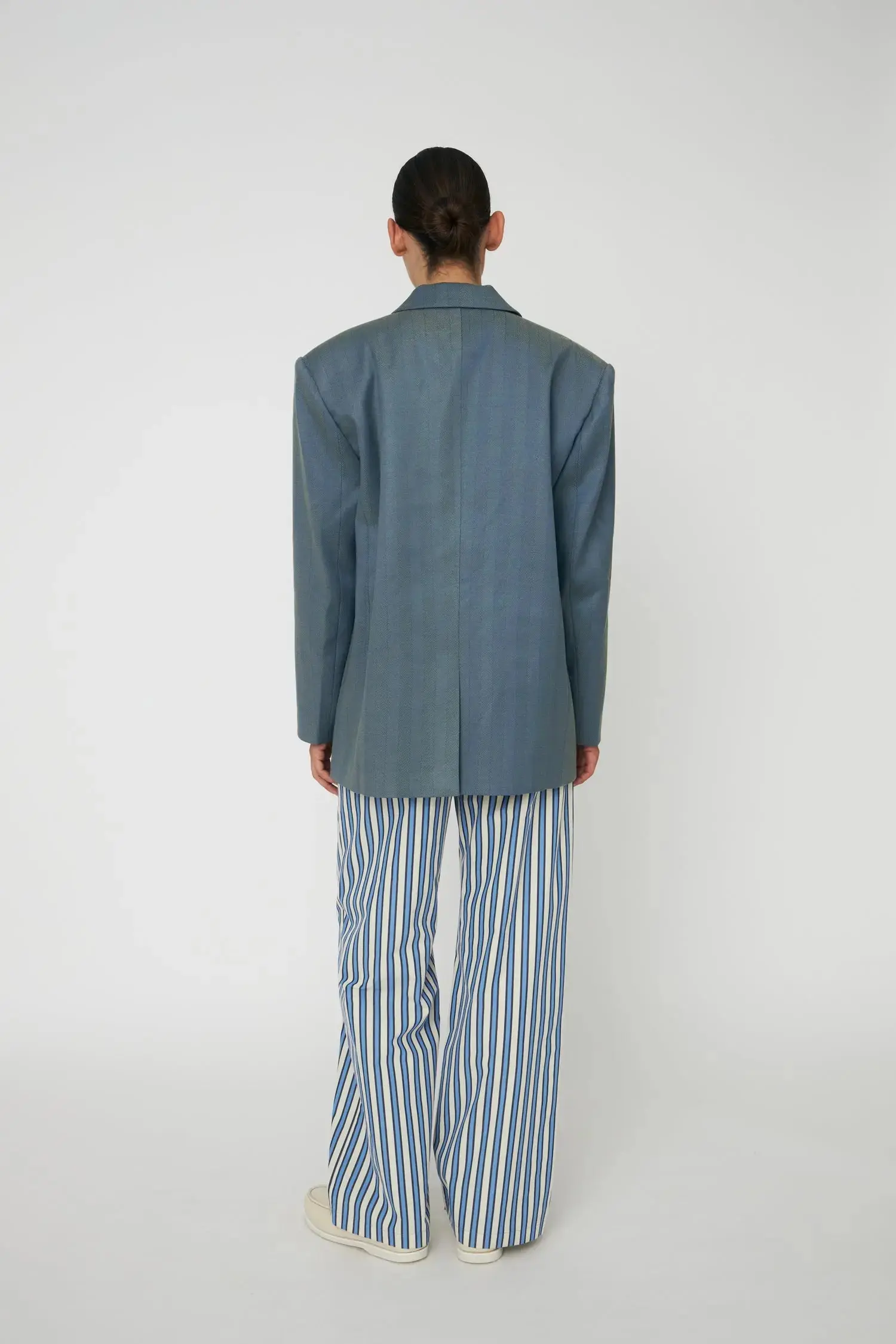 Herringbone Blazer - Aqua Green - Image 3
