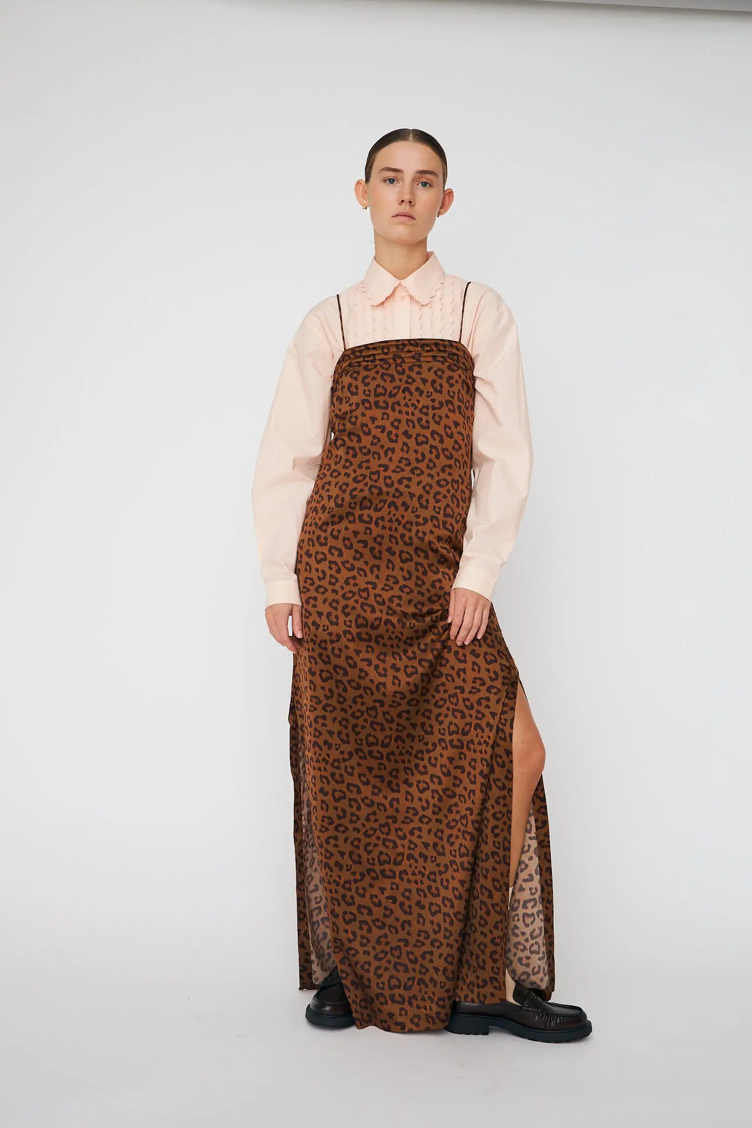 Maxi Animal Printed Silk Dress - Leopard - Image 2