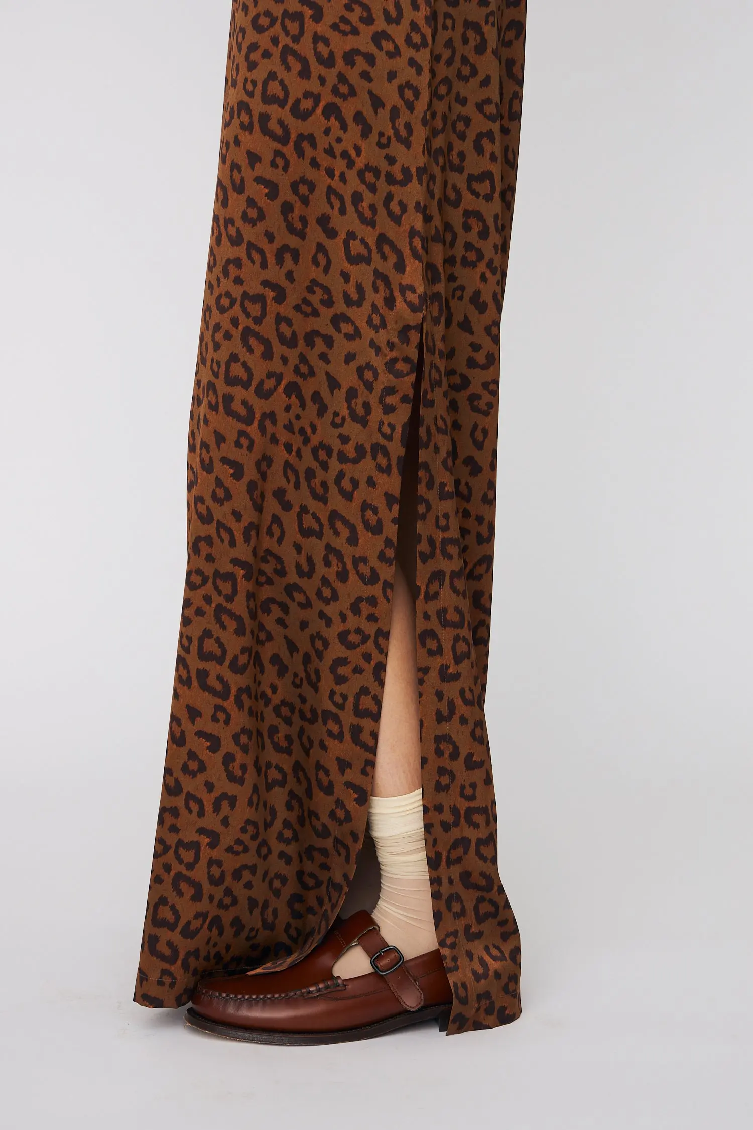 Maxi Animal Printed Silk Dress - Leopard - Image 3
