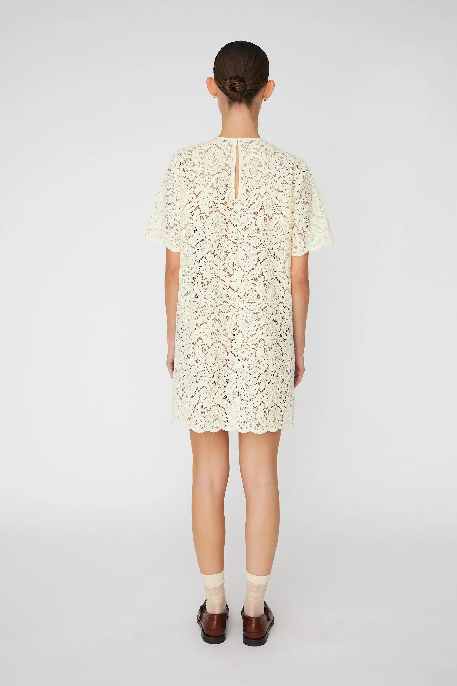 Mini Lace Dress - Soft Yellow - Image 4