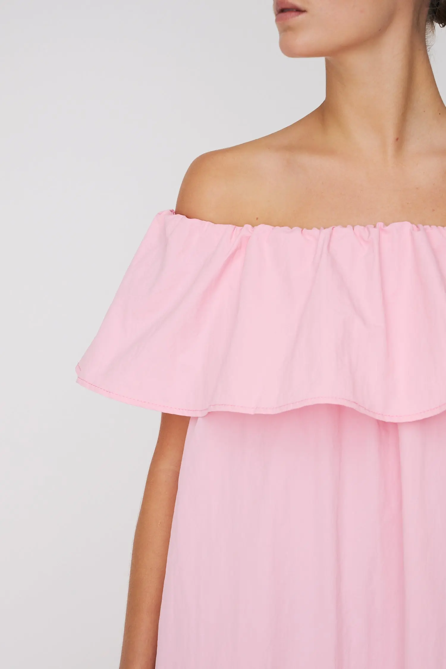 Off shoulder Midi Dress - Pink - Image 2