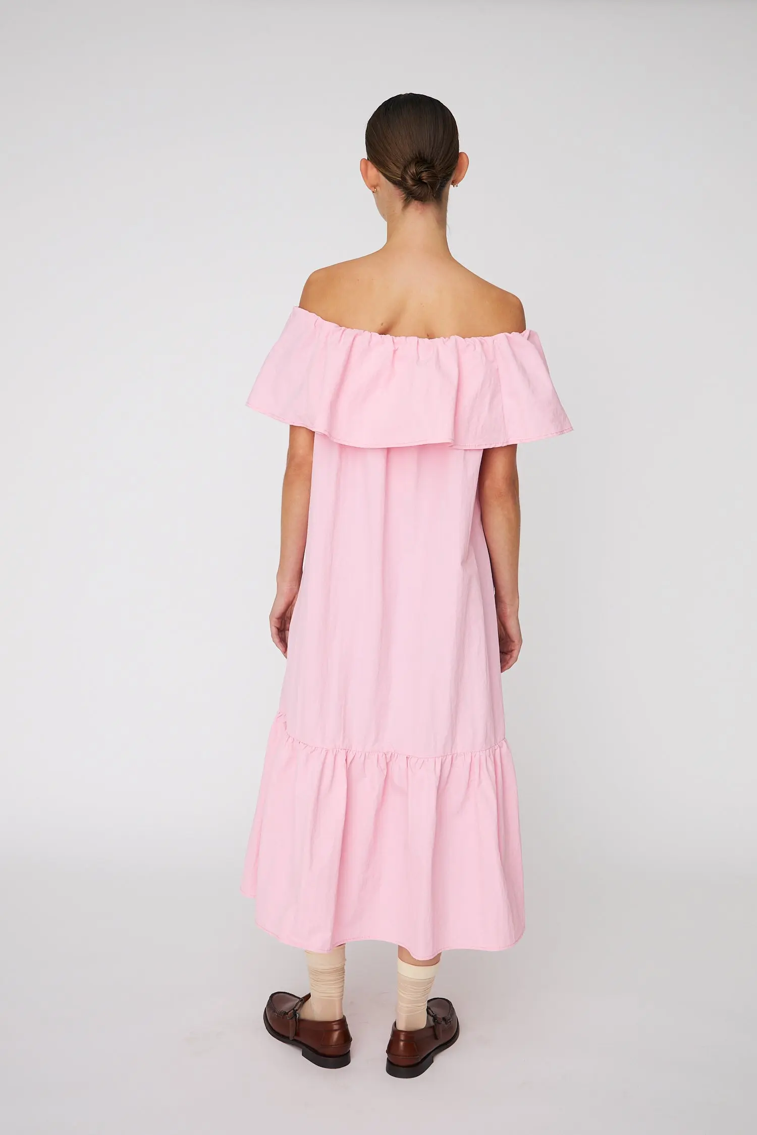Off shoulder Midi Dress - Pink - Image 3