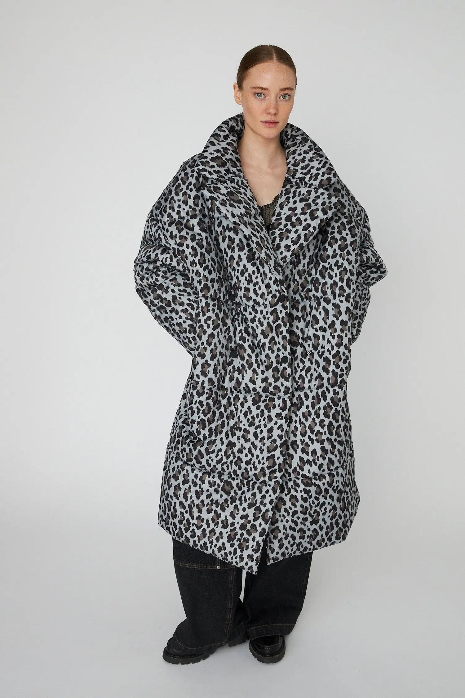 Oversized padded Coat - Leopard