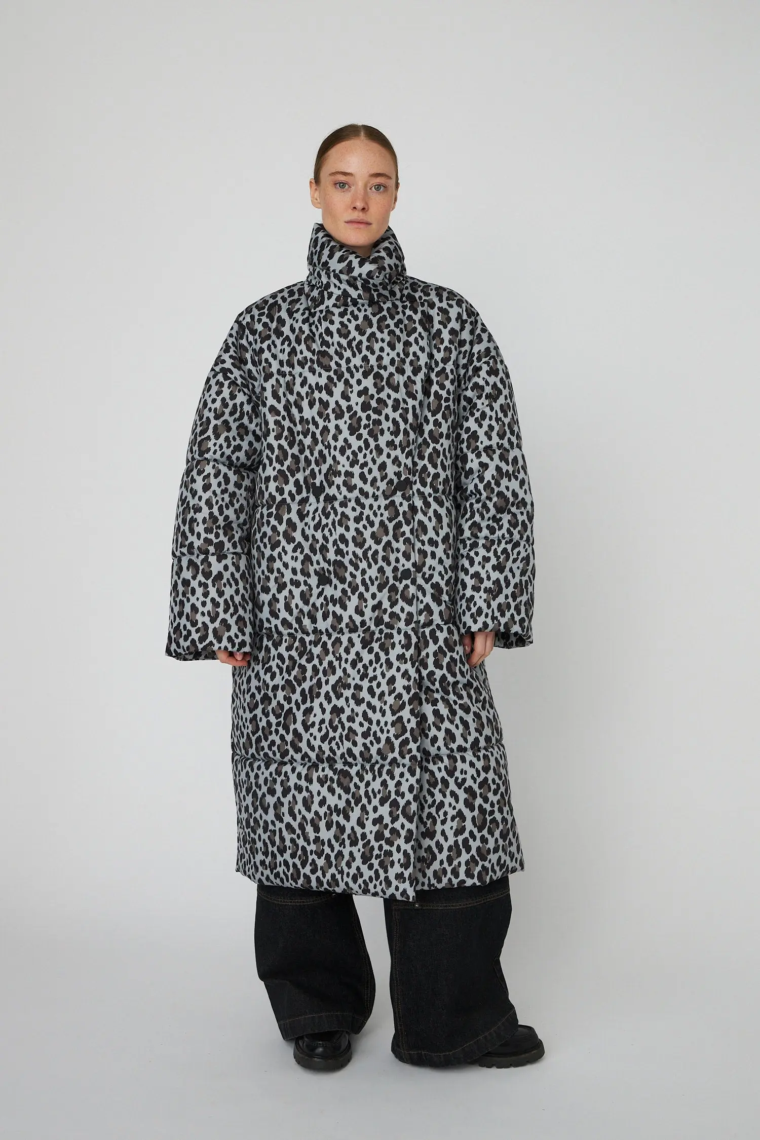 Oversized padded Coat - Leopard - Image 2