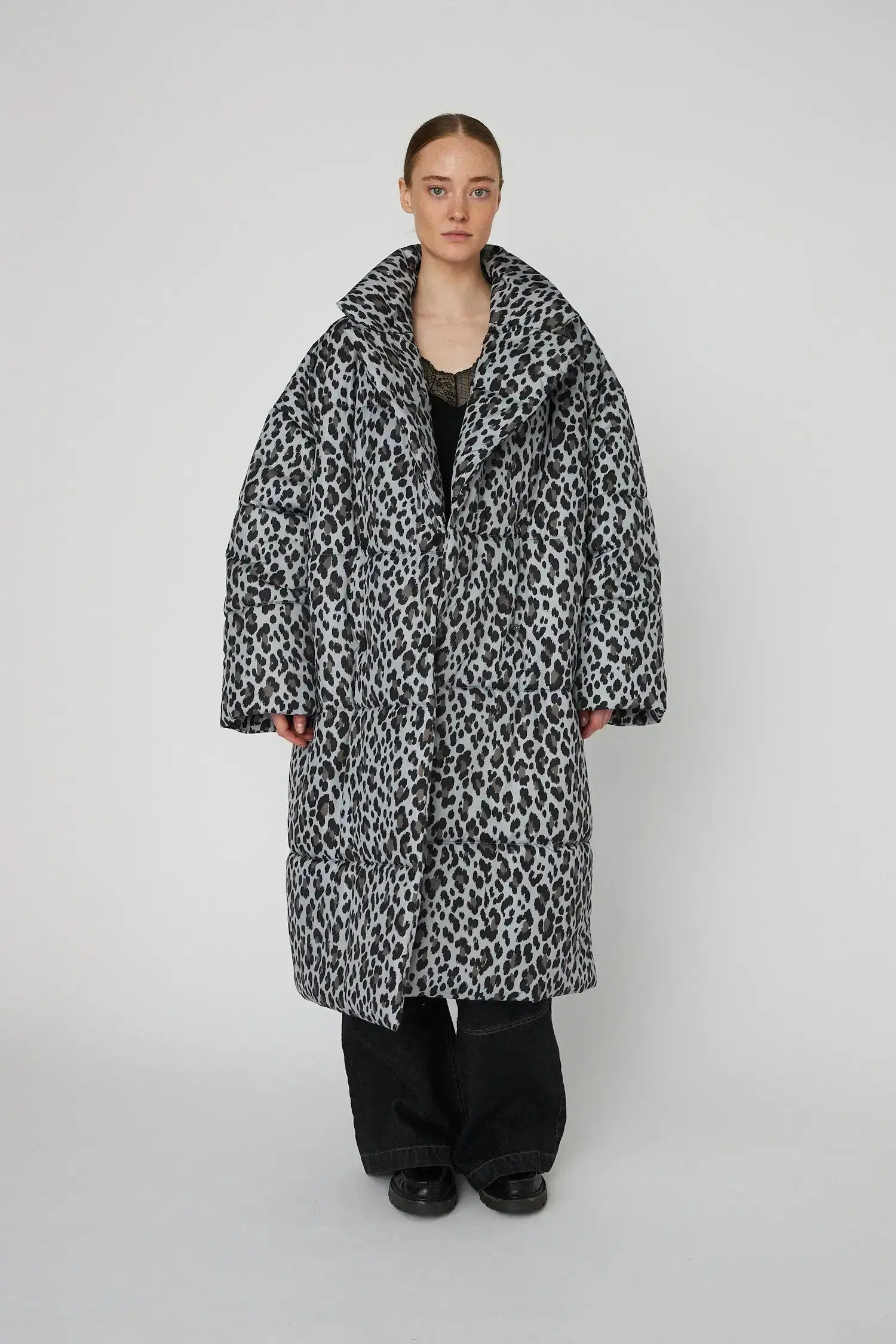 Oversized padded Coat - Leopard - Image 4