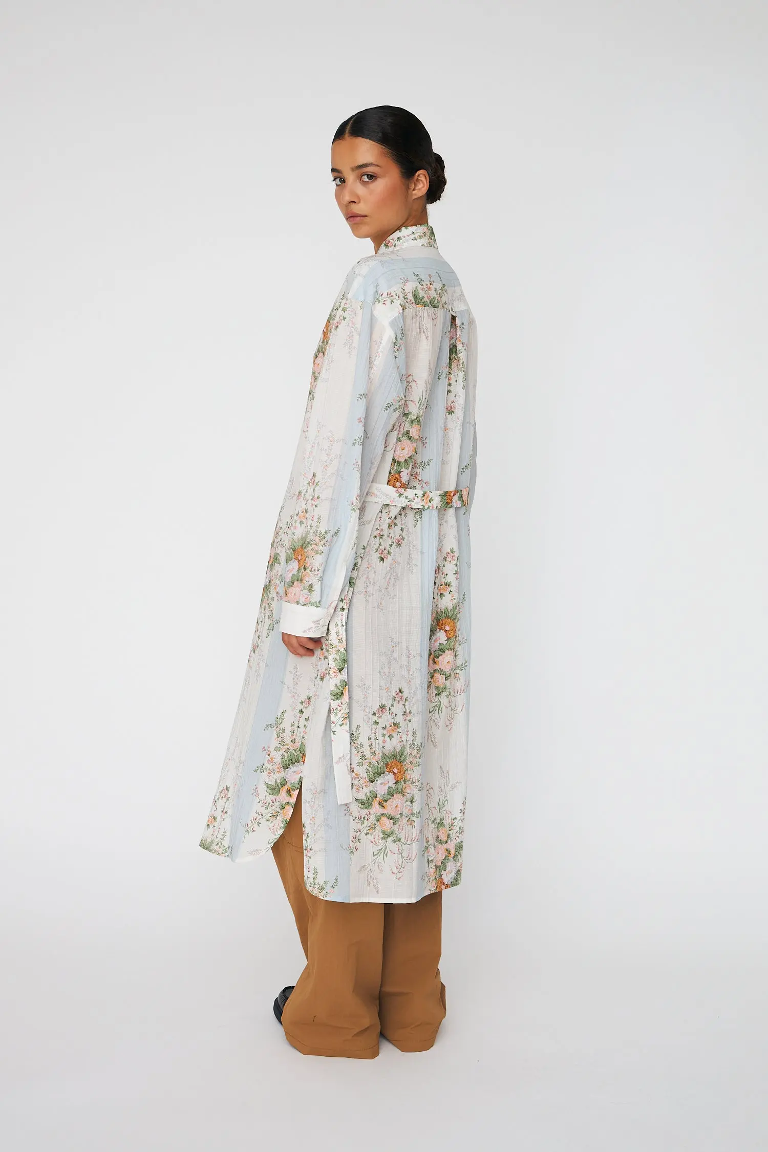 Shirt Dress - Creme Multicolour Flowers - Image 2