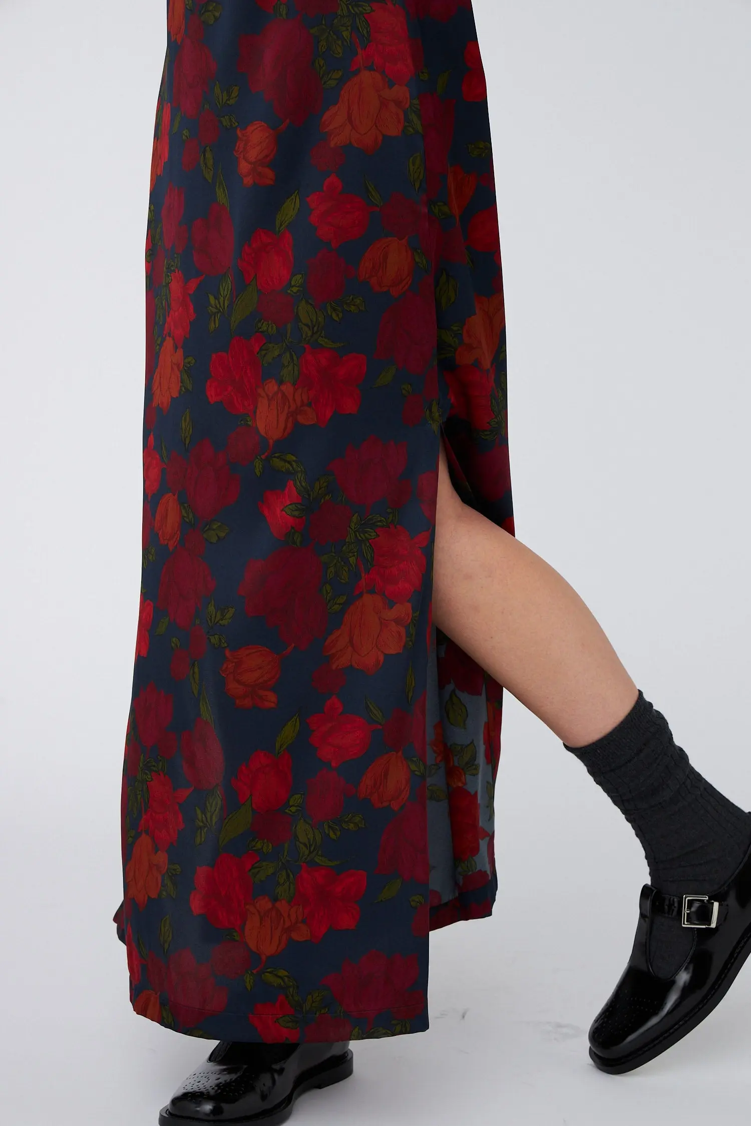 Silk Maxi Dress - Flower Forest - Image 3