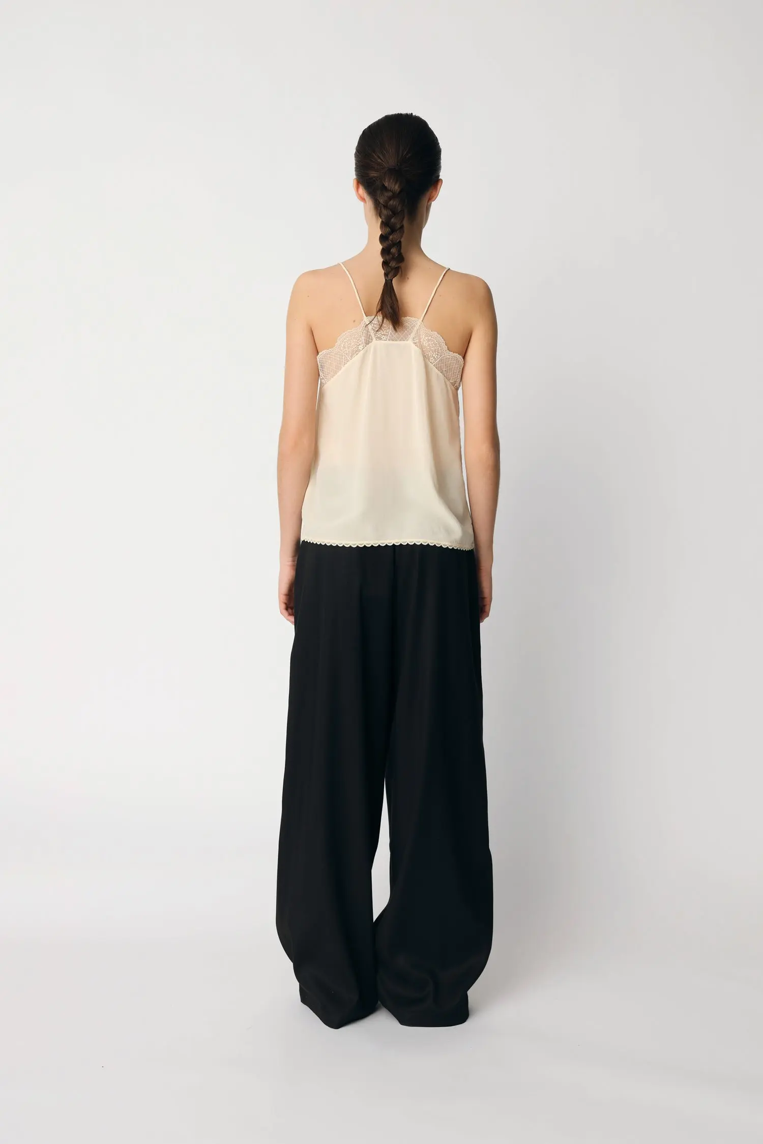 Silk slip top - Creme - Image 3