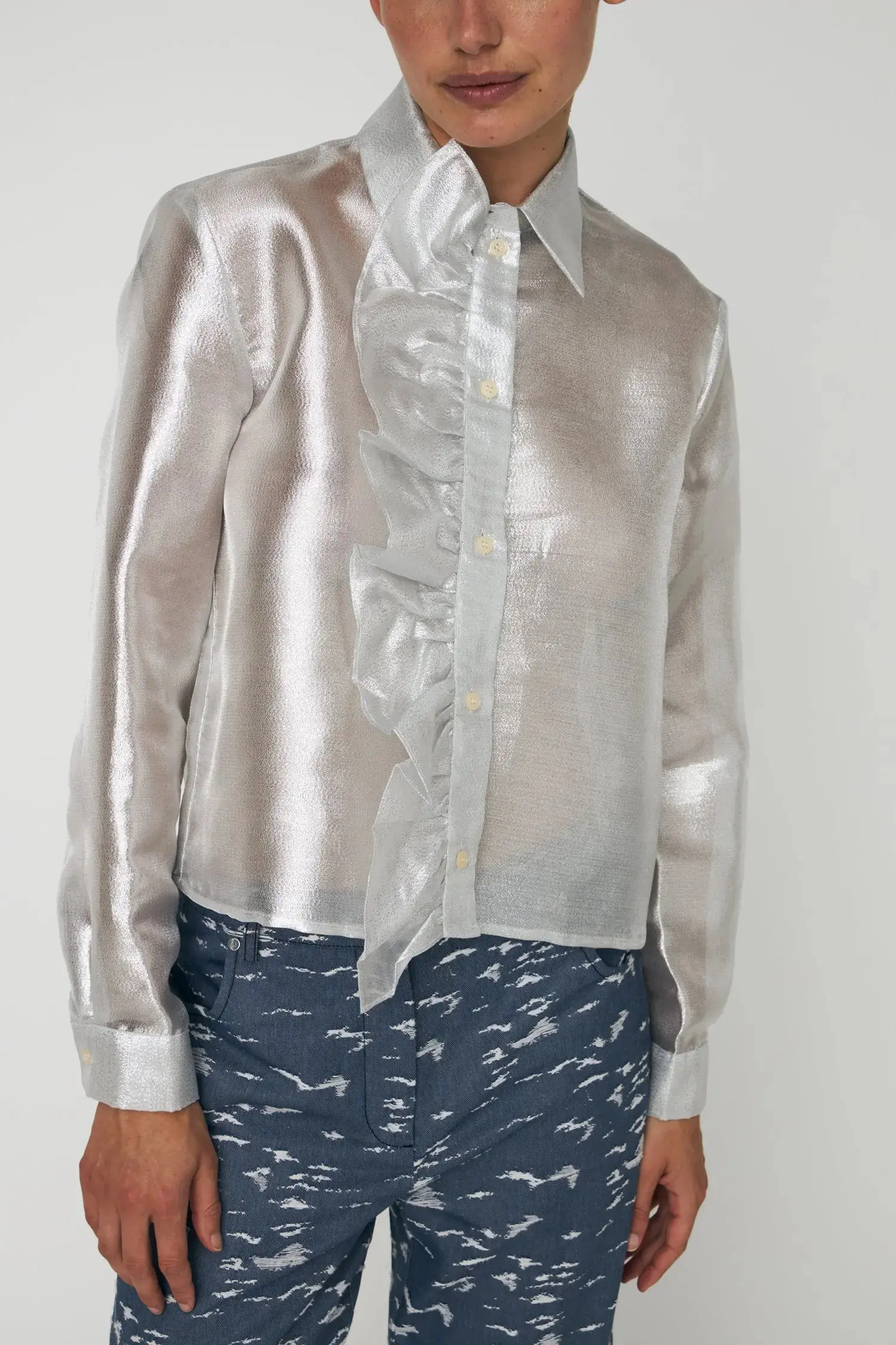Silver Crisp Shirt - Pearl Silver - Image 3