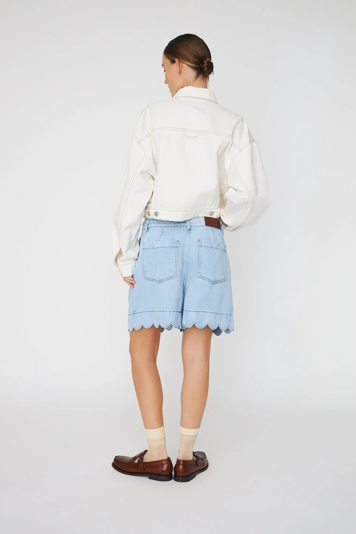Soft Demin Shorts - Light Blue - Image 3