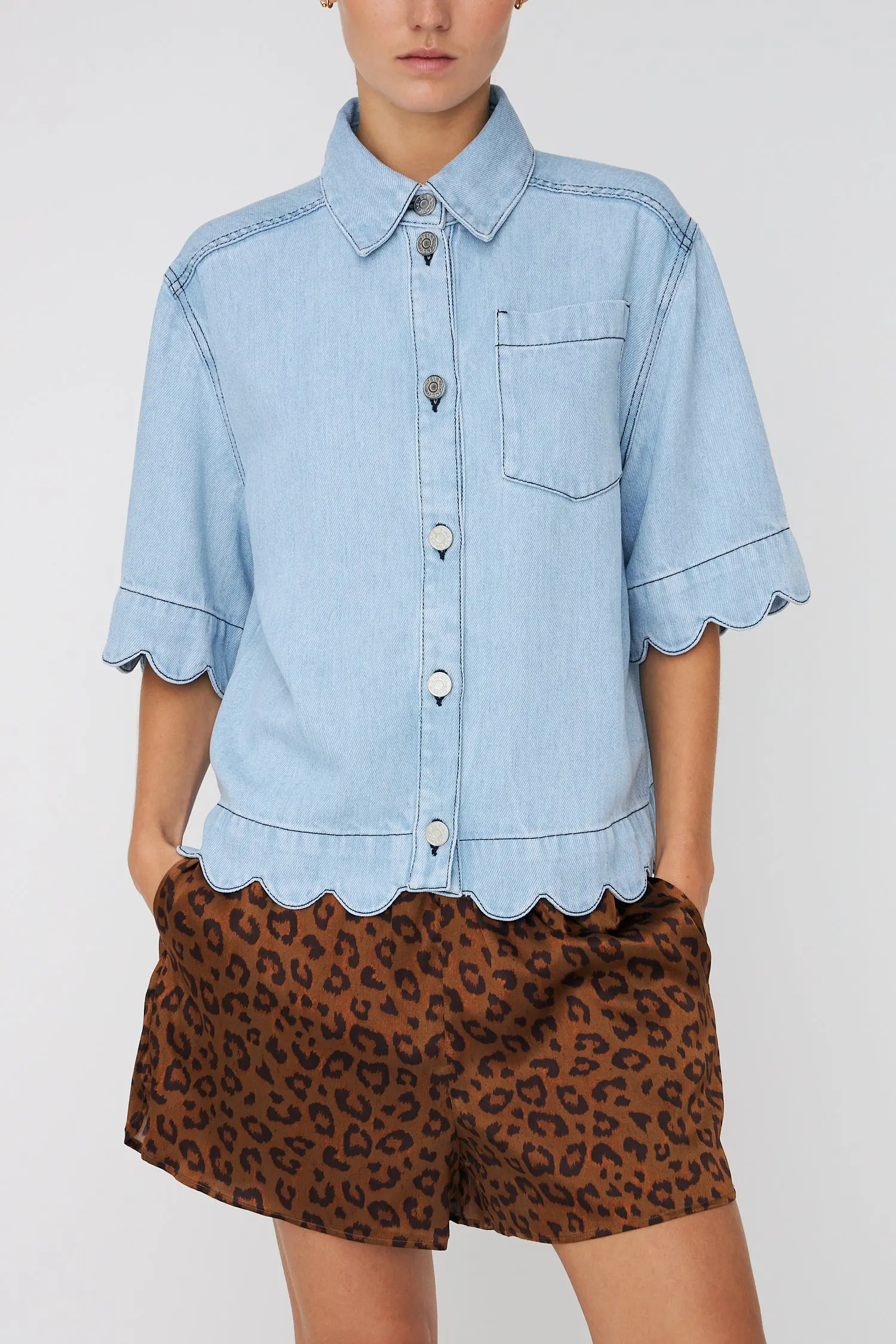 Soft Denim Shirt - Light Blue - Image 2