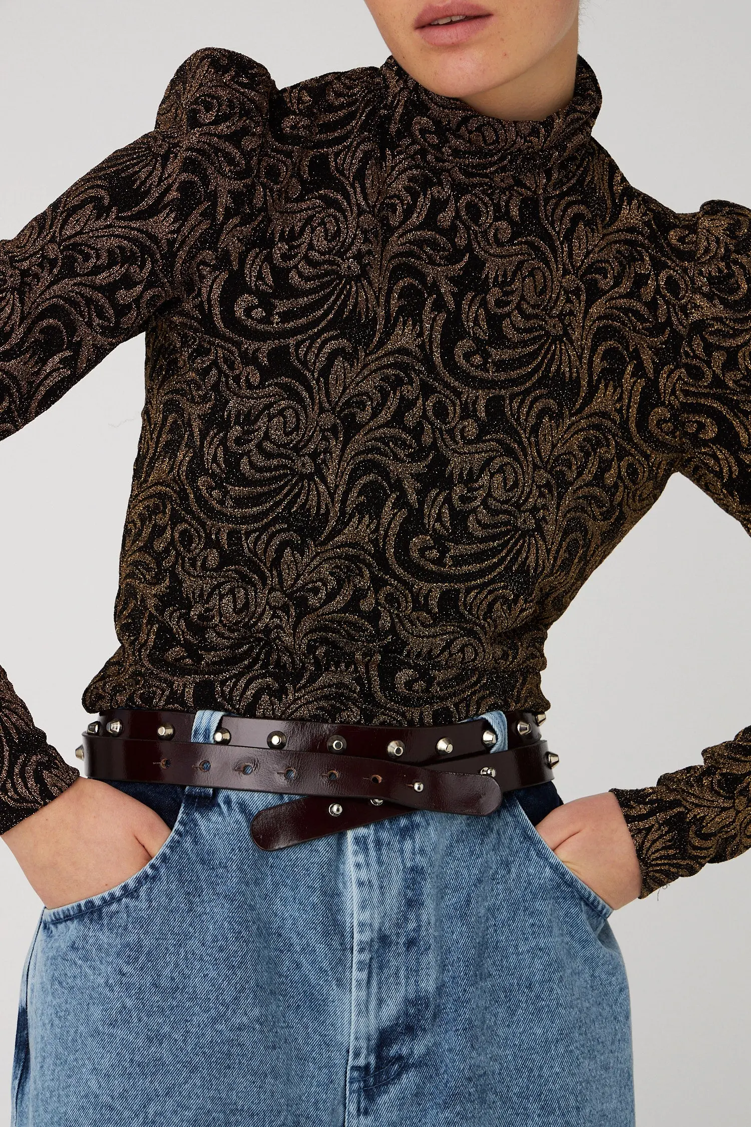 Sparkling Jersey Blouse - Black - Image 3