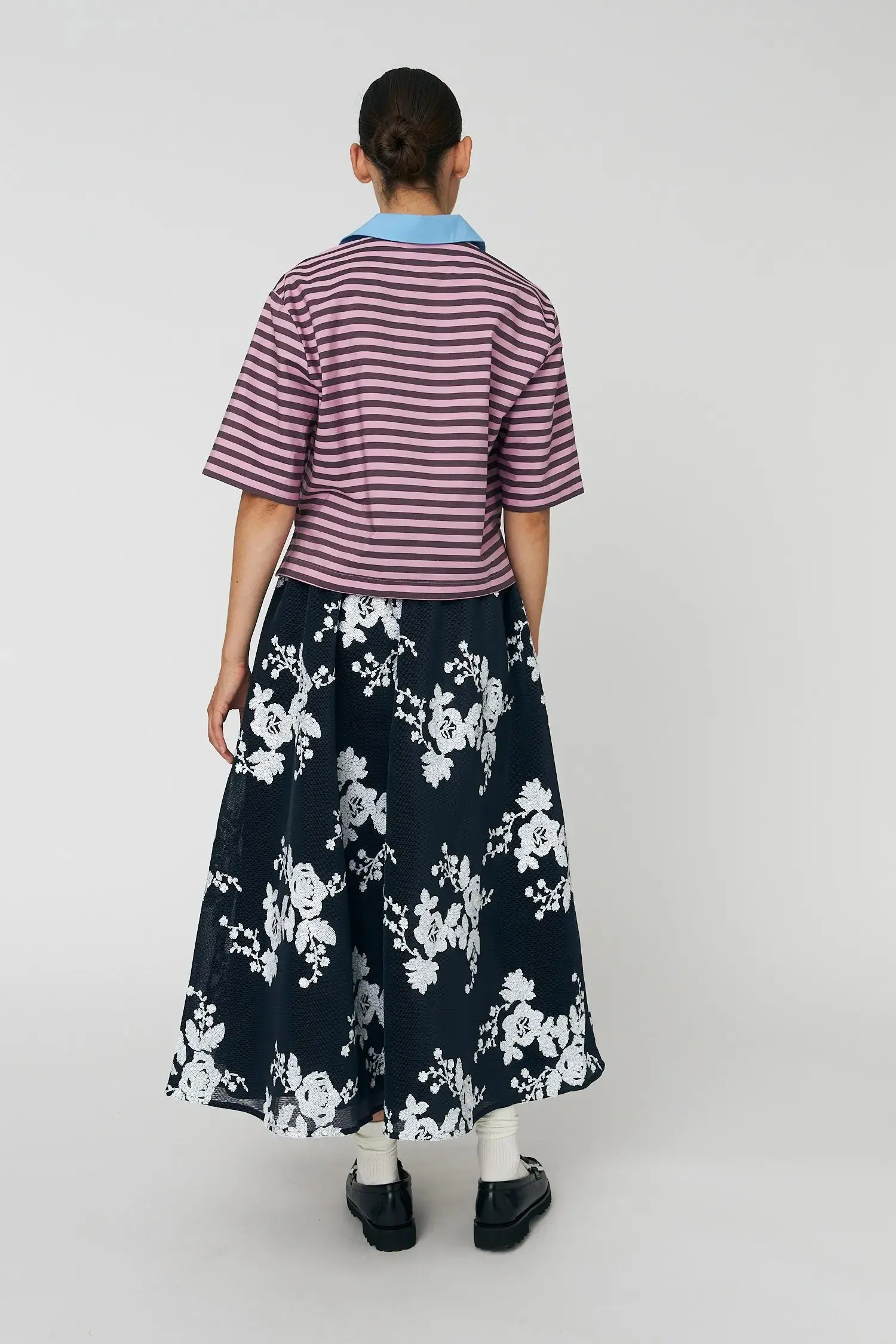 Striped Cotton Shirt - Purple - Image 3