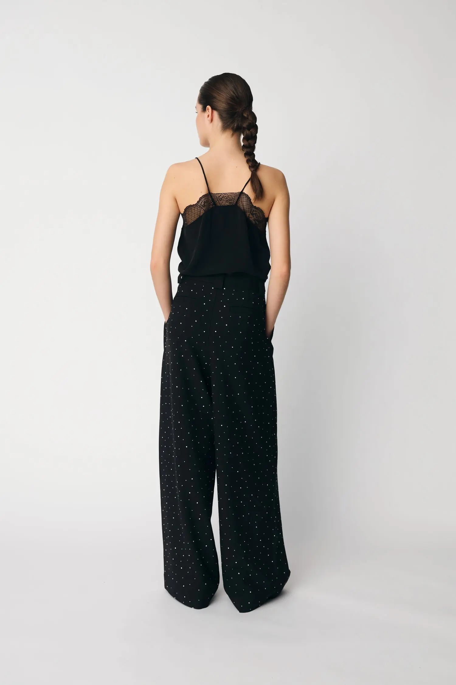 Tuxedo Pants with Rhinestones - Black - Image 4
